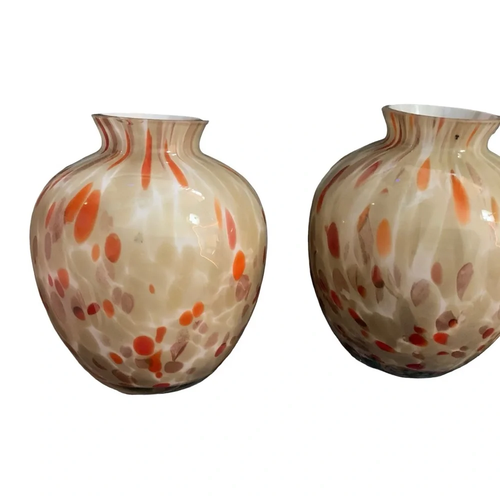 Yankee Candle Speckled Art Glass Bud‎ Vase Cased Candle Holder Lot Of 2